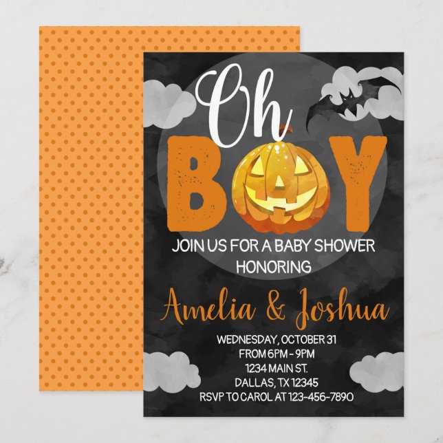 Invitation d'invitation de baby shower de (Devant / Derrière)