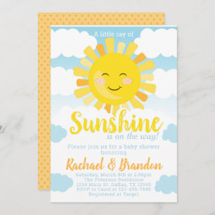 Invitation d'invitation de baby shower de soleil