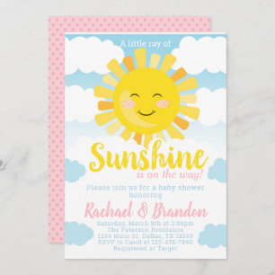 Invitation d'invitation de baby shower de soleil