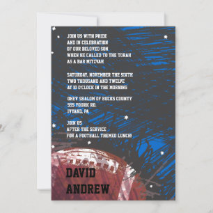 Invitation d'invitation de Football Bar Mitzvah