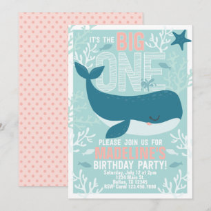 Invitation d'invitation de la Fille Baleine 1er an