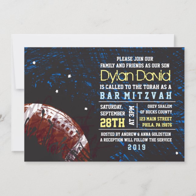 Invitation d'invitation de Mitzvah de barre (Devant)