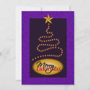 Invitation d'invitation de Noël Purple et Gold Par