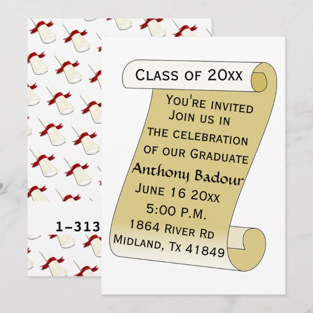 Invitation Diplômation (Devant / Derrière)