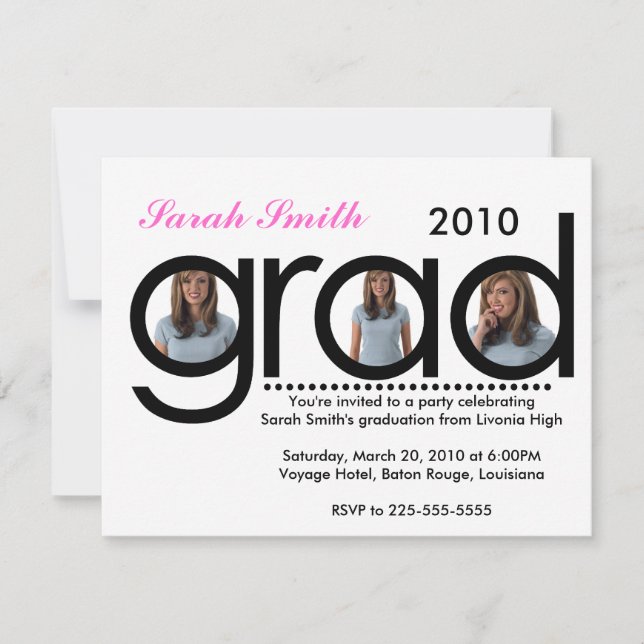 Invitation Diplôme (10 vues principales) (Devant)