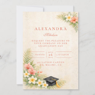 Invitation Diplôme Botanique Florale Tropicale
