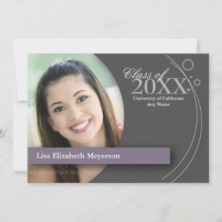 Invitation Diplôme Courbe et points : Purple personnalisé