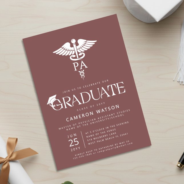 Invitation Diplômé d'assistant de médecin École de fin d'étud (Créateur téléchargé)