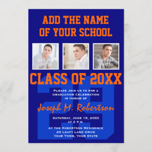 Invitation Diplôme d'athlète de l'école Blue and Orange