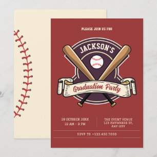 Invitation Diplôme de baseball rétro vintage