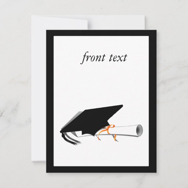 Invitation Diplôme de fin d'études avec le diplôme en blanc (Devant)