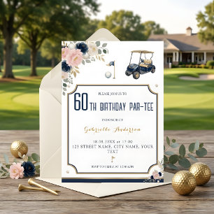 Invitation Diplômé de golf Par-Tee Vert Argyle Aquarelle