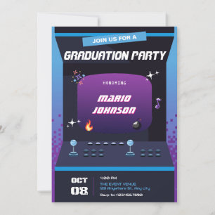 Invitation Diplôme de jeu Pixel