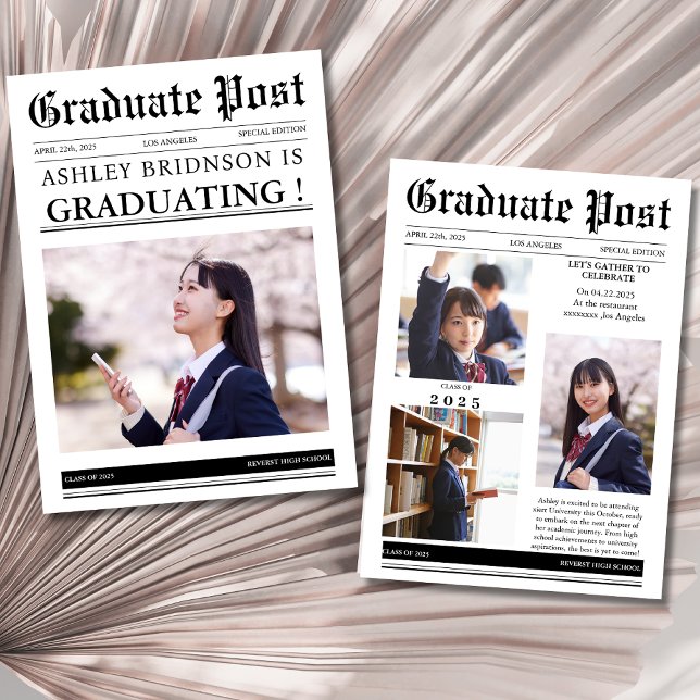 Invitation Diplôme de journal moderne unique (Créateur téléchargé)