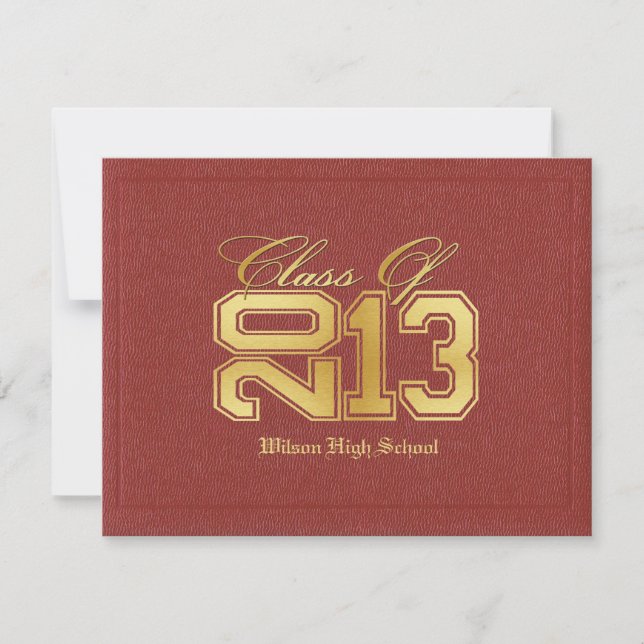 Invitation Diplôme de la classe Rouge et Or de 2013 (Devant)