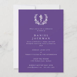Invitation Diplôme de l'école de médecine Asclépios Violet