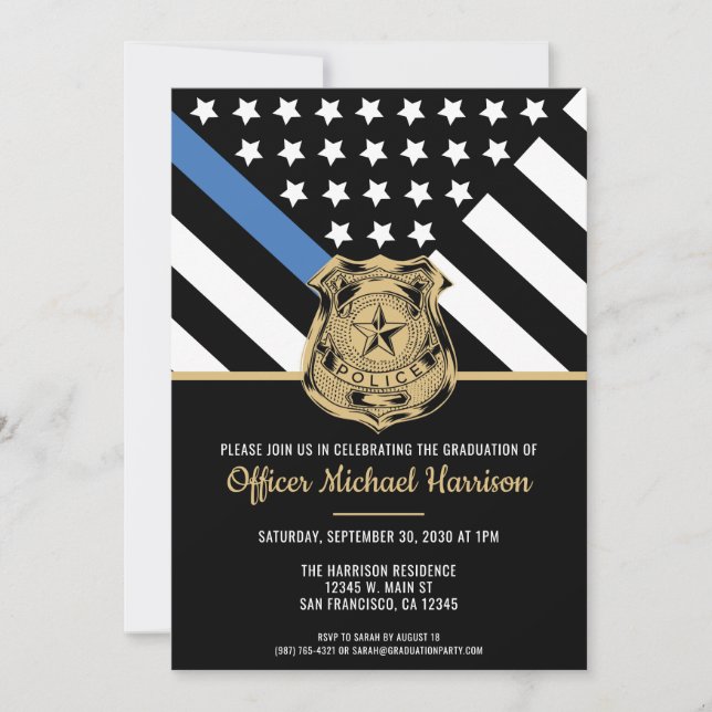 Invitation Diplômé de l'École de police Agent de l'applicatio (Devant)