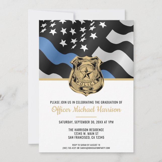 Invitation Diplômé de l'École de police Agent de l'applicatio (Devant)