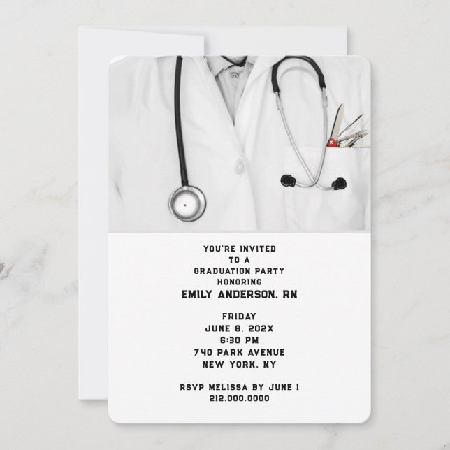 Invitation Diplôme de l'école de soins infirmiers (Devant)