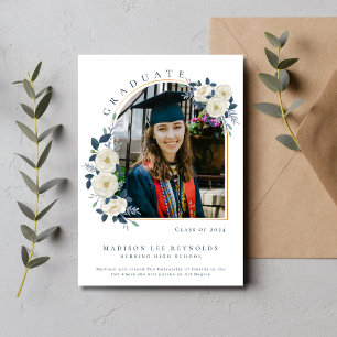 Invitation Diplôme de photo florale du lycée