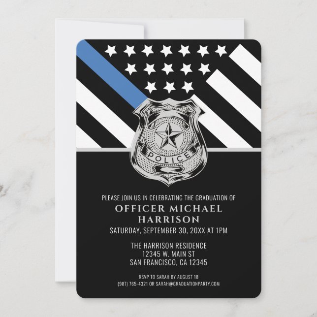 Invitation Diplôme de police Police (Devant)