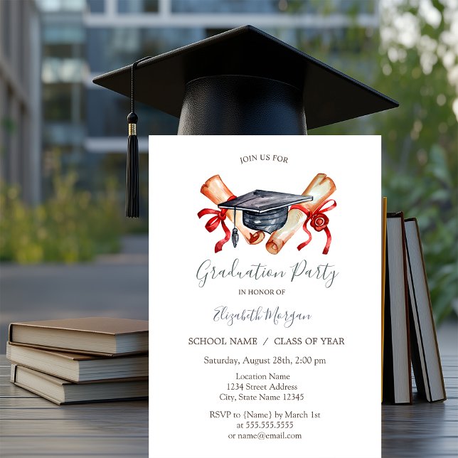 Invitation Diplôme d'obtention de diplôme, Stars Graduation (Créateur téléchargé)