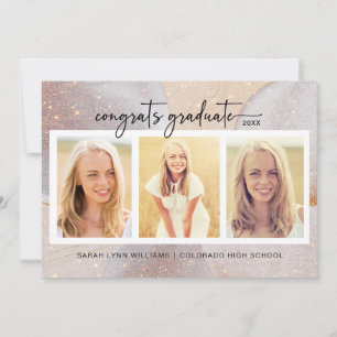 Invitation Diplôme Élégant Rose Gold