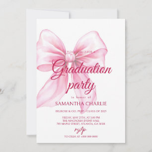 Invitation Diplôme en Bow rose