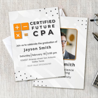 Invitation Diplômé en comptabilité avec photo