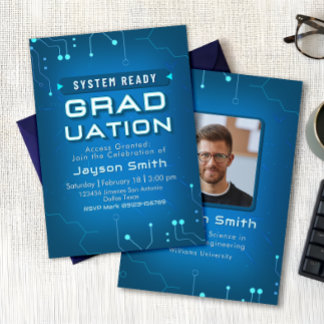 Invitation Diplômé en informatique avec photo