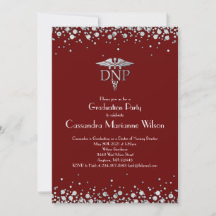 Invitation Diplômé en pratique infirmière Marron Argent