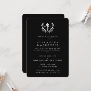 Invitation Diplôme MD Asclépios + Couronne de Laurier