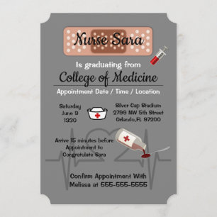 Invitation Diplômé Médicale à la mode mignon d'école
