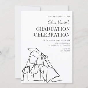 Invitation Diplôme minimaliste d'art linéaire