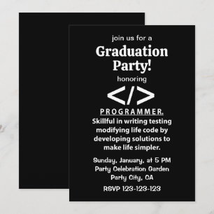 Invitation Diplômé Programmeur Codeur Développeur