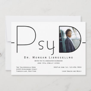 Invitation Diplôme PsyD Photo Moderne