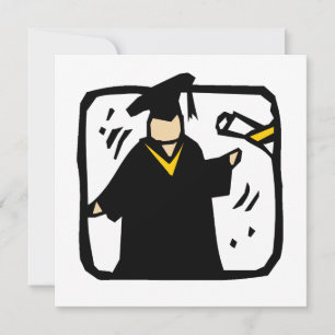 Invitation Diplômé recevant un diplôme