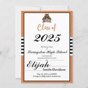 Invitation Diplôme simple Orange