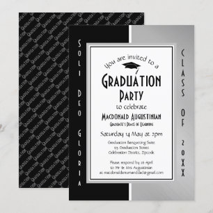 Invitation DIPLÔME Soli Deo Gloria Black Silver Grey