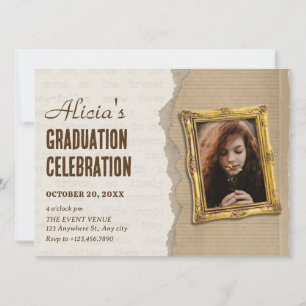 Invitation Diplôme vintage classique en art photo