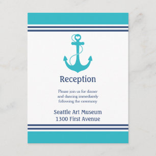 Invitation Direction de réception de mariage turquoise