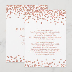 Invitation Directions de conduite Rose Gold Parties scintilla