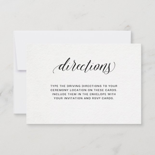 Invitation Directions de typographie élégante sur papier aqua (Devant)