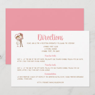 Invitation Directions Mariage Rose Et Marron Mariés & Jeunes