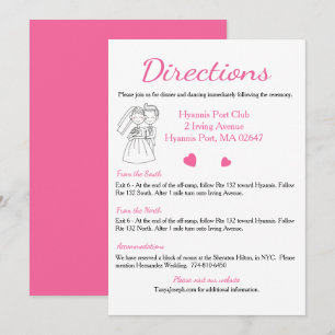 Invitation Directions Rose / Détails Mariage, Mariée Et Mari