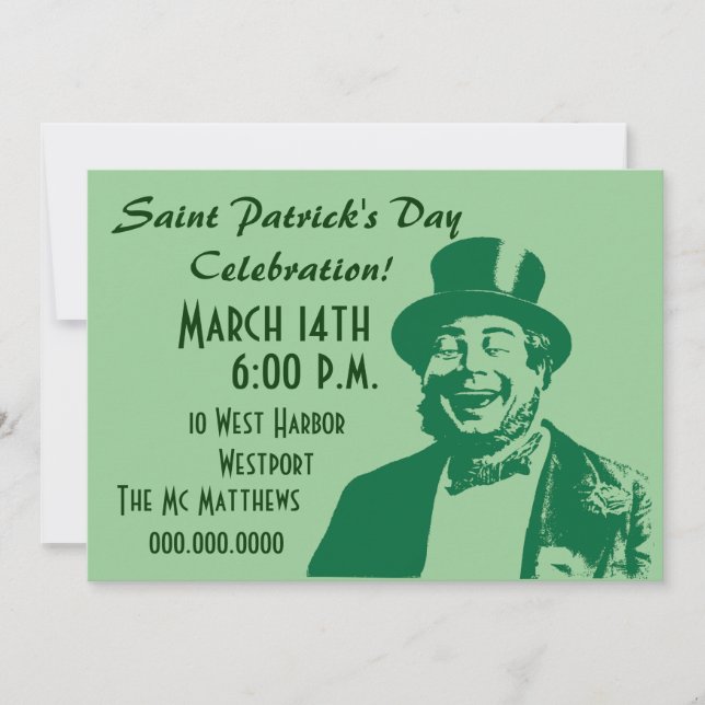 Invitation d'Irlandais de partie du jour de (Devant)