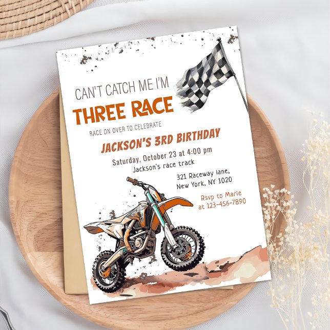 Invitation Dirt Bike Boy 3e fête d'anniversaire (Créateur téléchargé)