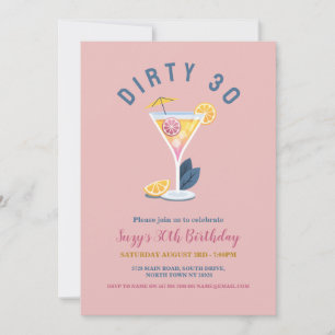 Invitation Dirty 30 Femmes Anniversaire Trente Cocktails Mart