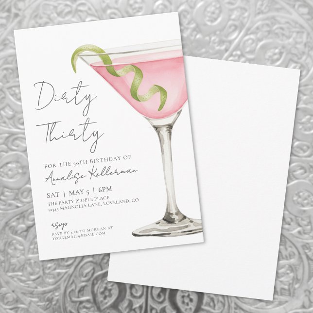 Invitation Dirty Thirty 30th Birthday Party (Dirty Thirty 30th Birthday Party Invitation)