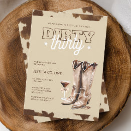 Invitation Dirty Thirty Country Western 30e fête d'anniversai
